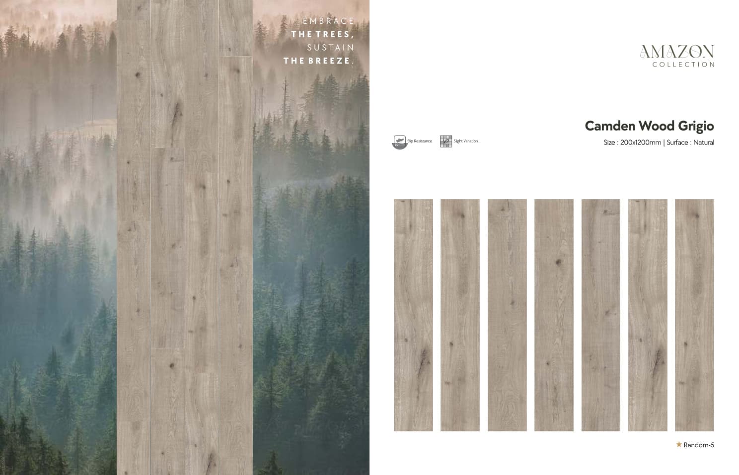 Amazon Camden Wood Grigio 200x1200mm