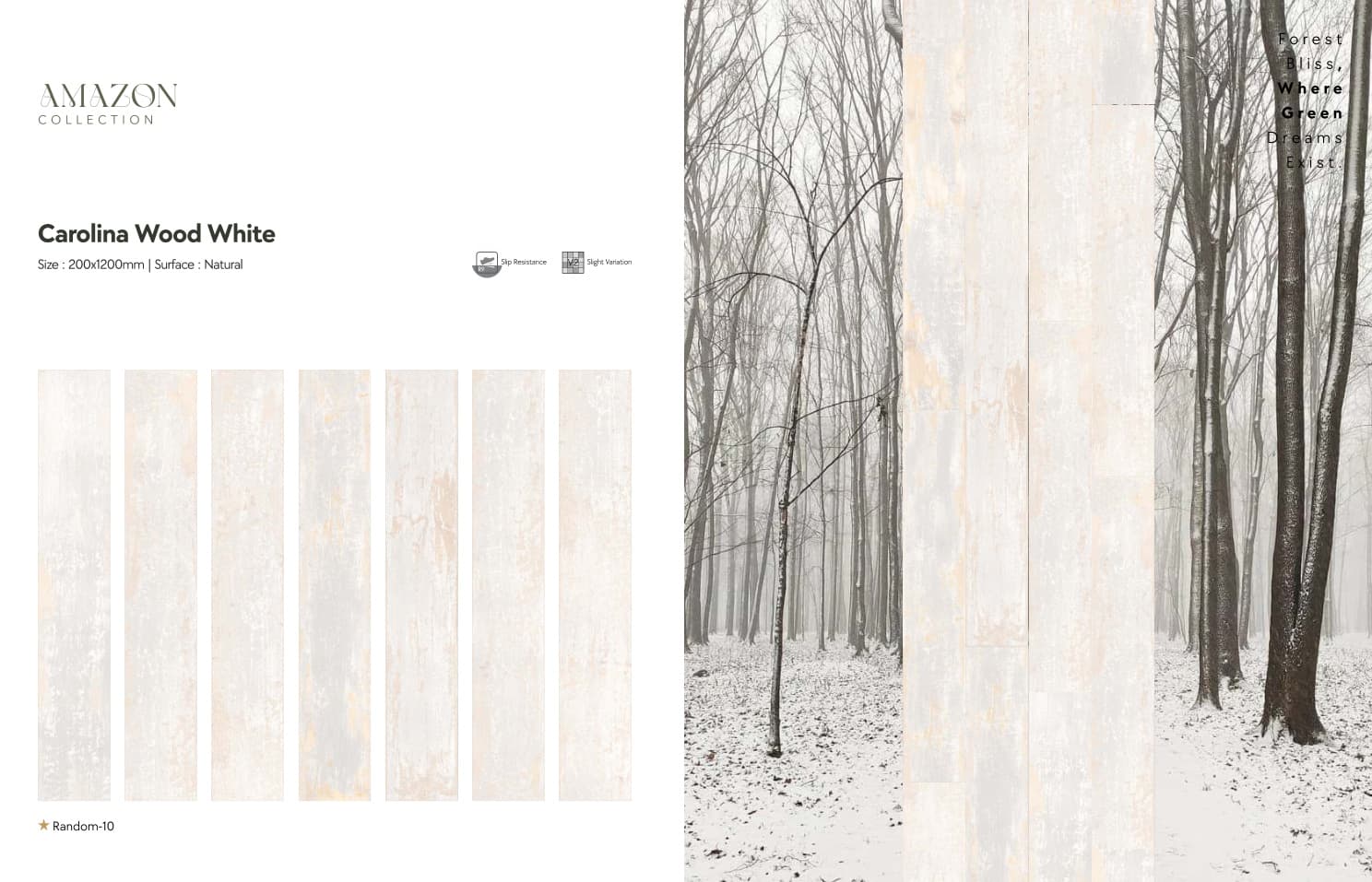 Amazon Carolina Wood White 200x1200mm