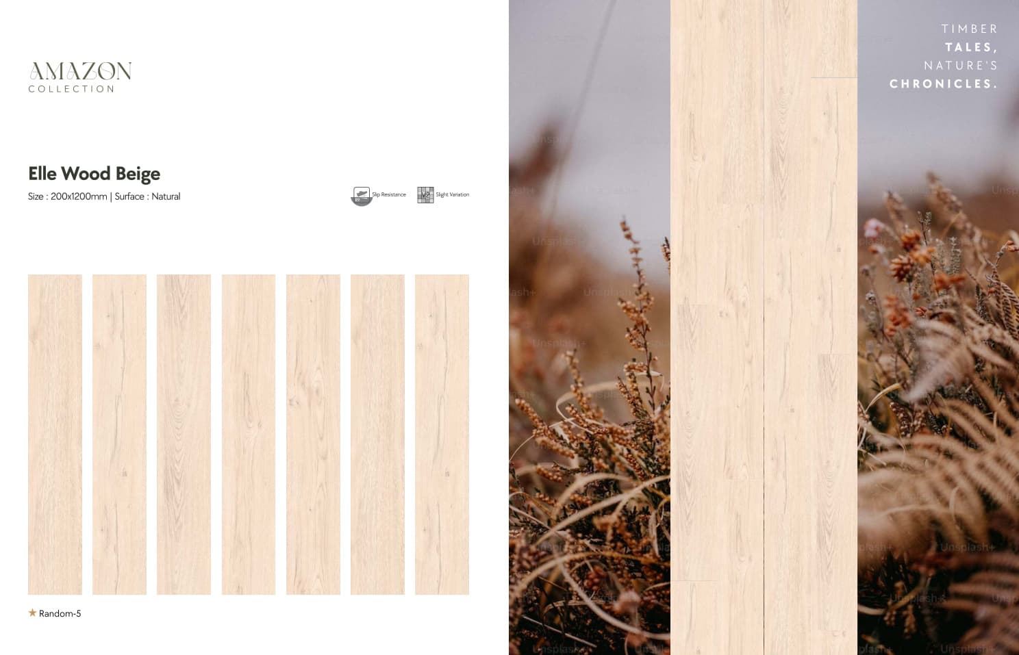 Amazon Elle Wood Beige 200x1200mm
