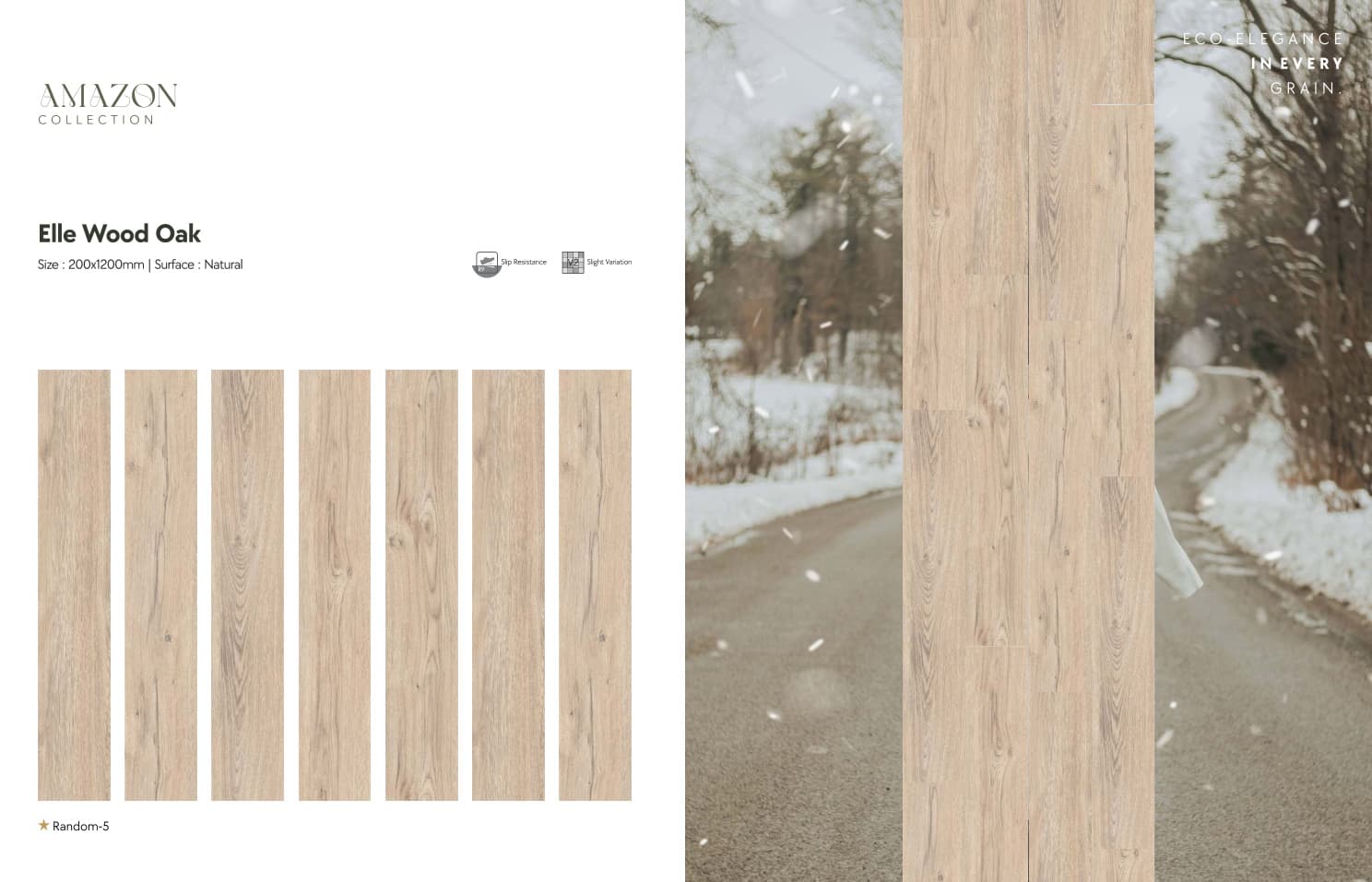 Amazon Elle Wood Oak 200x1200mm