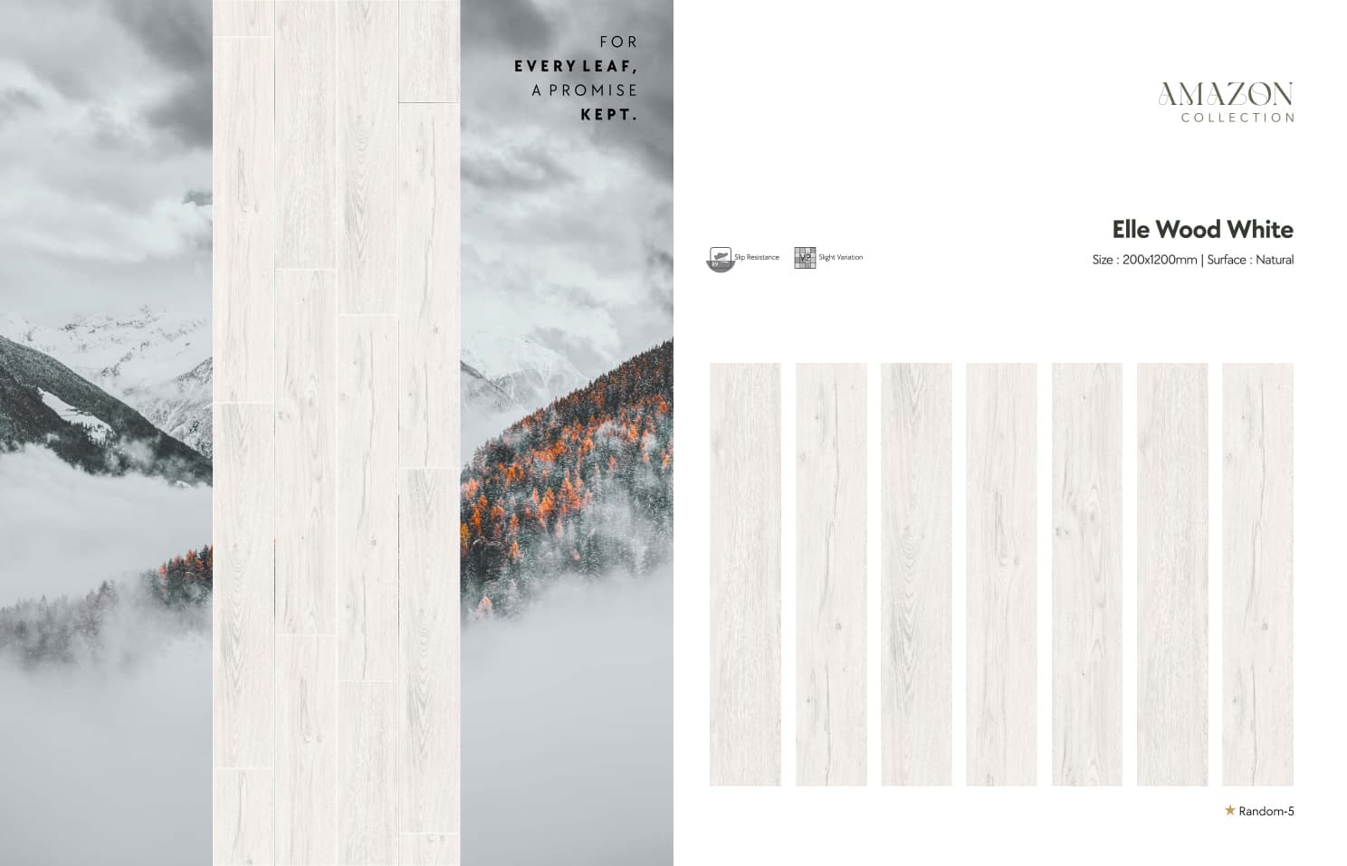 Amazon Elle Wood White 200x1200mm