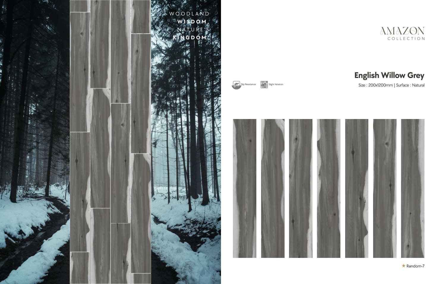 Amazon English Willow Grey 200x1200mm