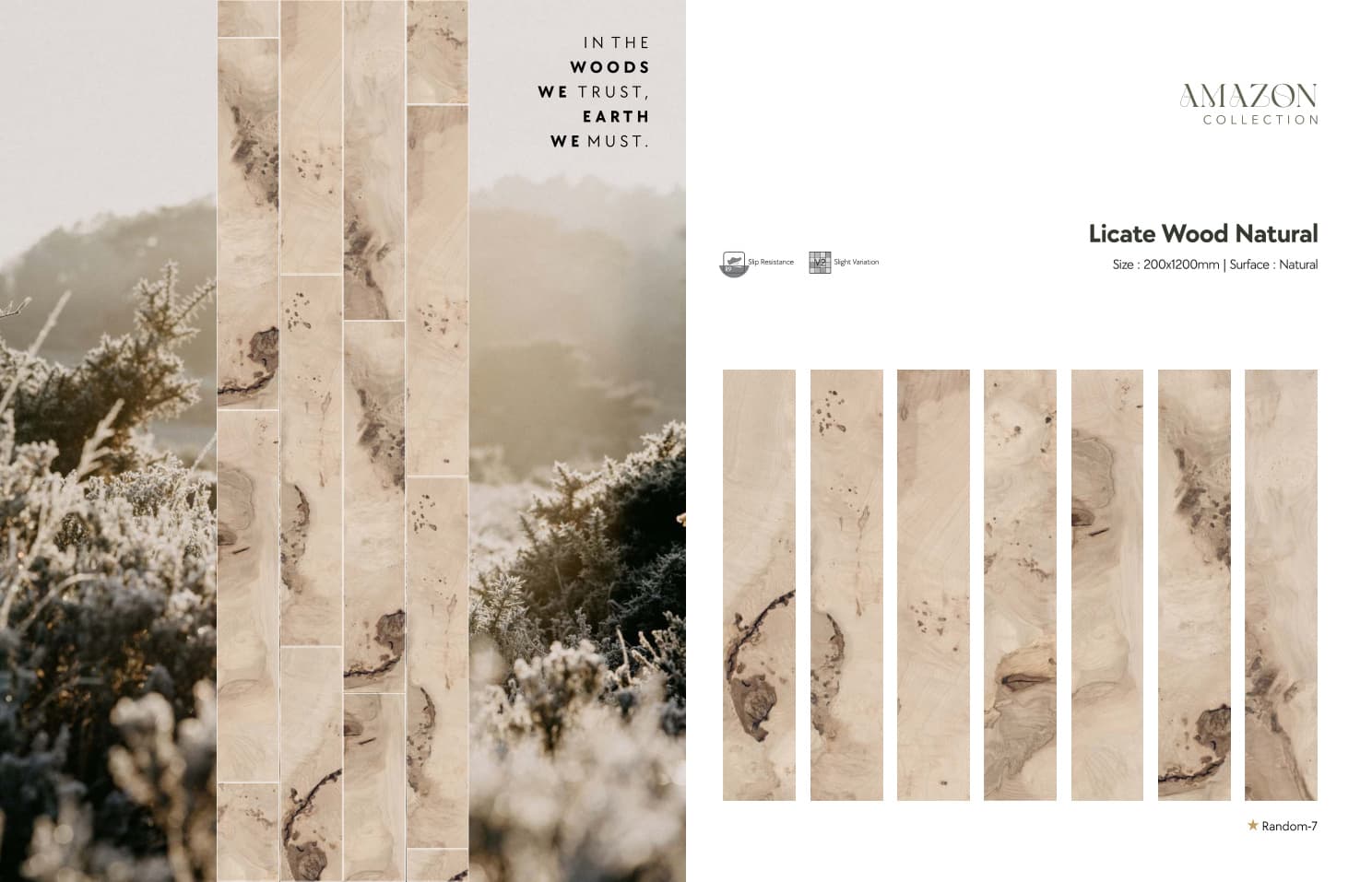 Amazon Licate Wood Natural 200x1200mm