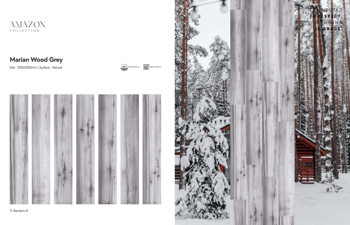 Amazon Marian Wood Grey 200x1200mm
