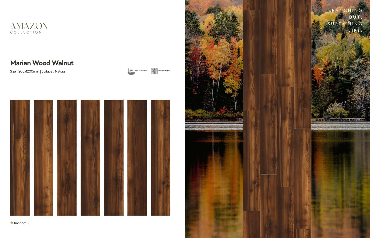 Amazon Marian Wood Walnut 200x1200mm
