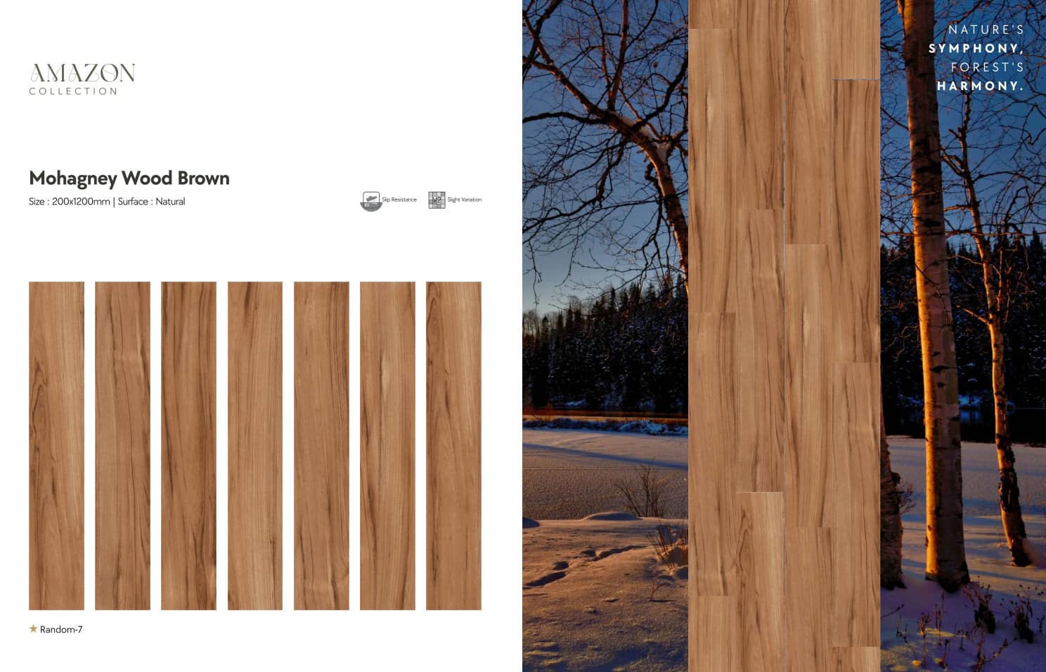 Amazon Mohagney Wood Brown 200x1200mm