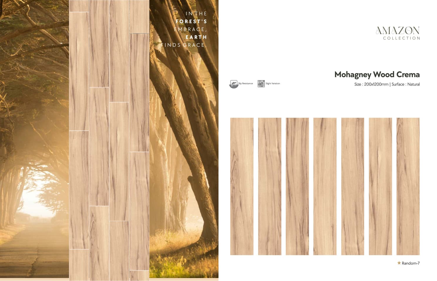 Amazon Mohagney Wood Crema 200x1200mm