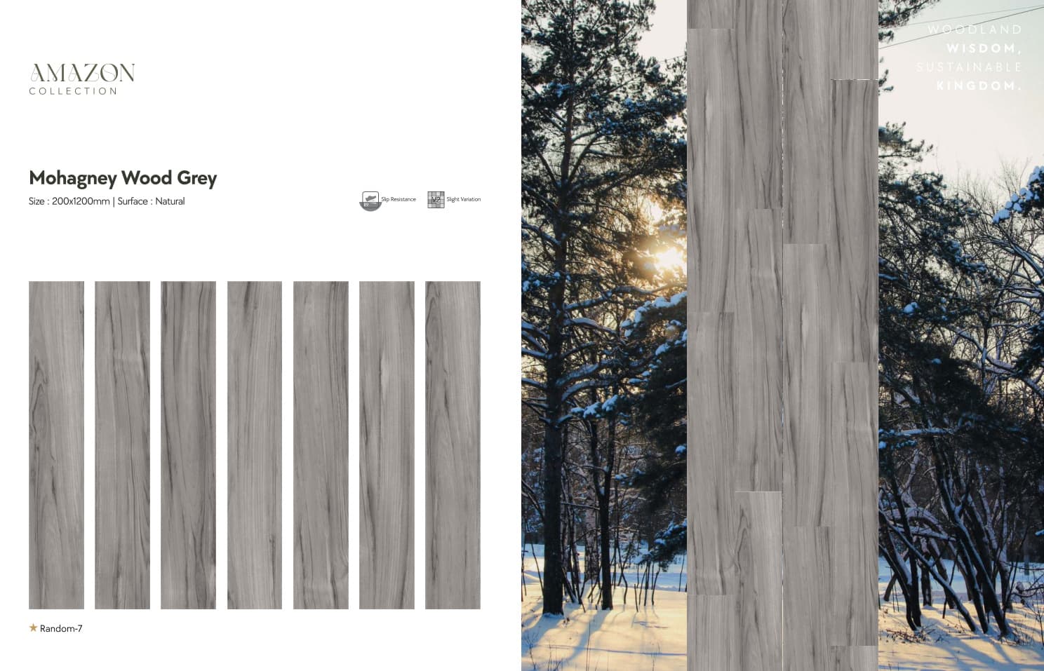 Amazon Mohagney Wood Grey 200x1200mm