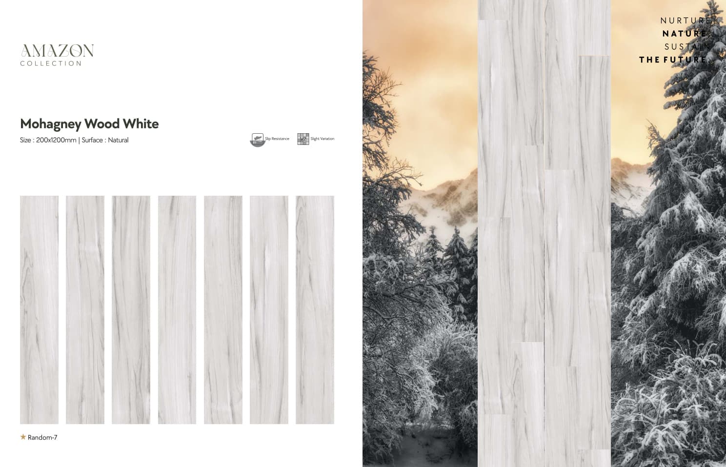 Amazon Mohagney Wood White 200x1200mm