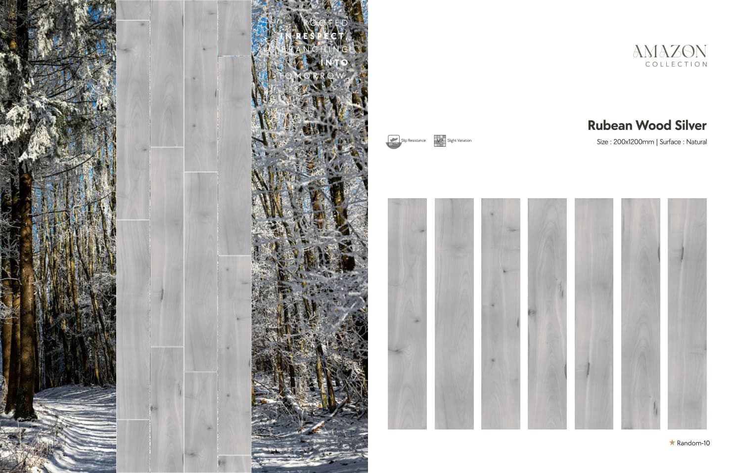 Amazon Rubean Wood Silver 200x1200mm