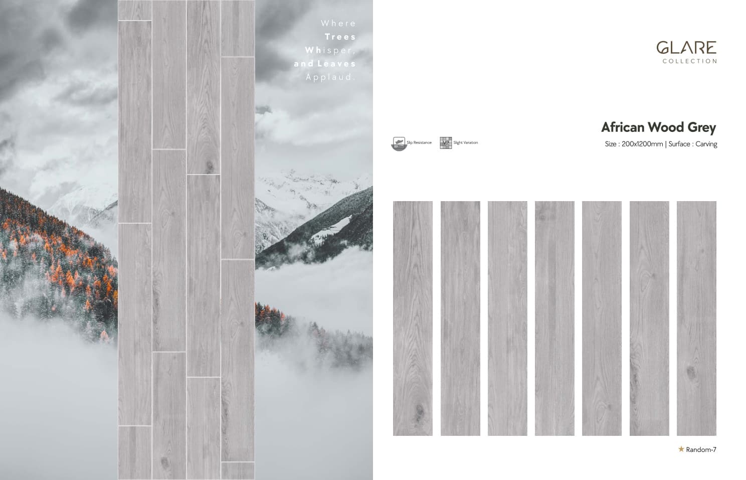 Glare African Wood Grey 200x1200mm