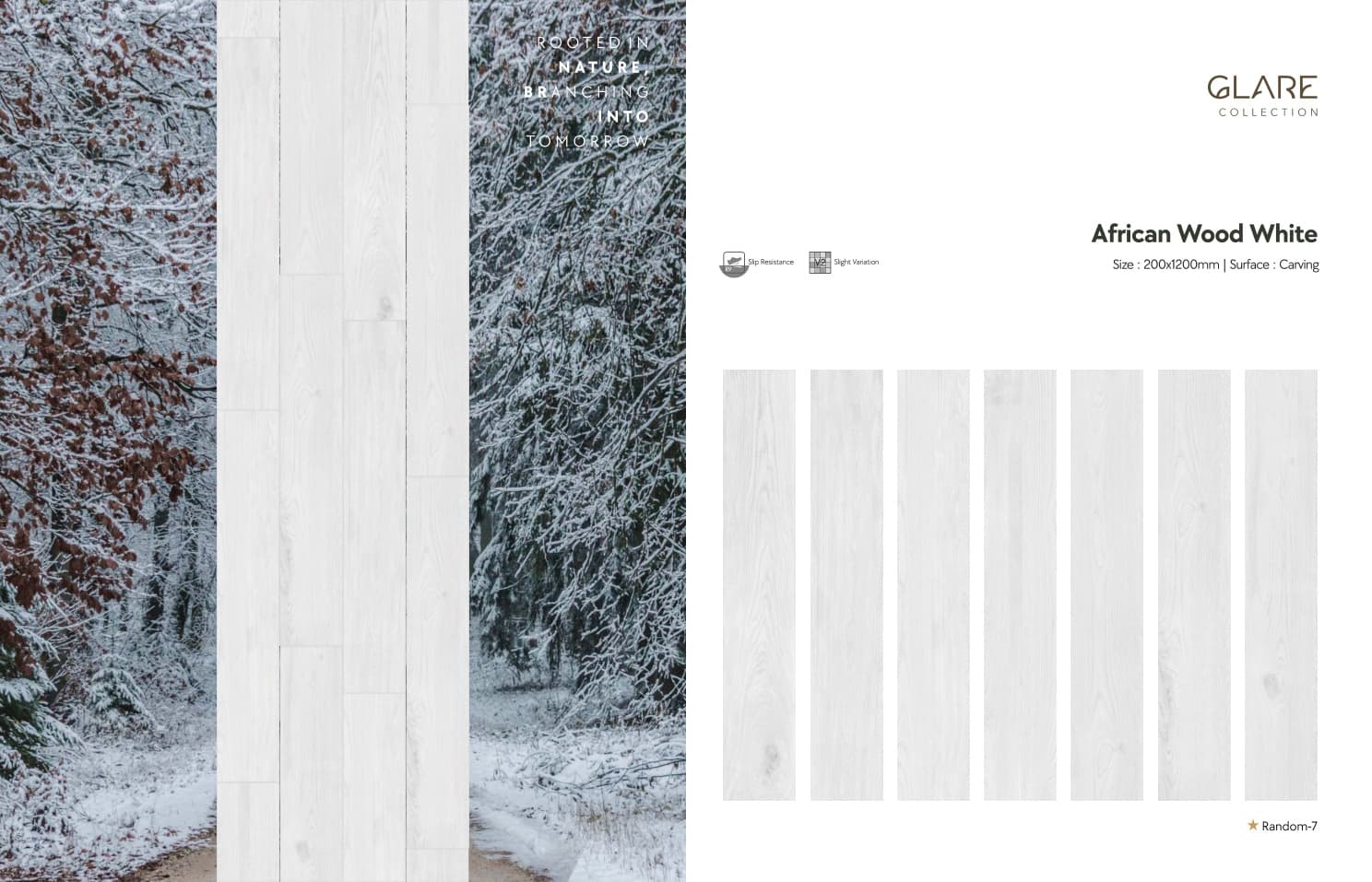Glare African Wood White 200x1200mm