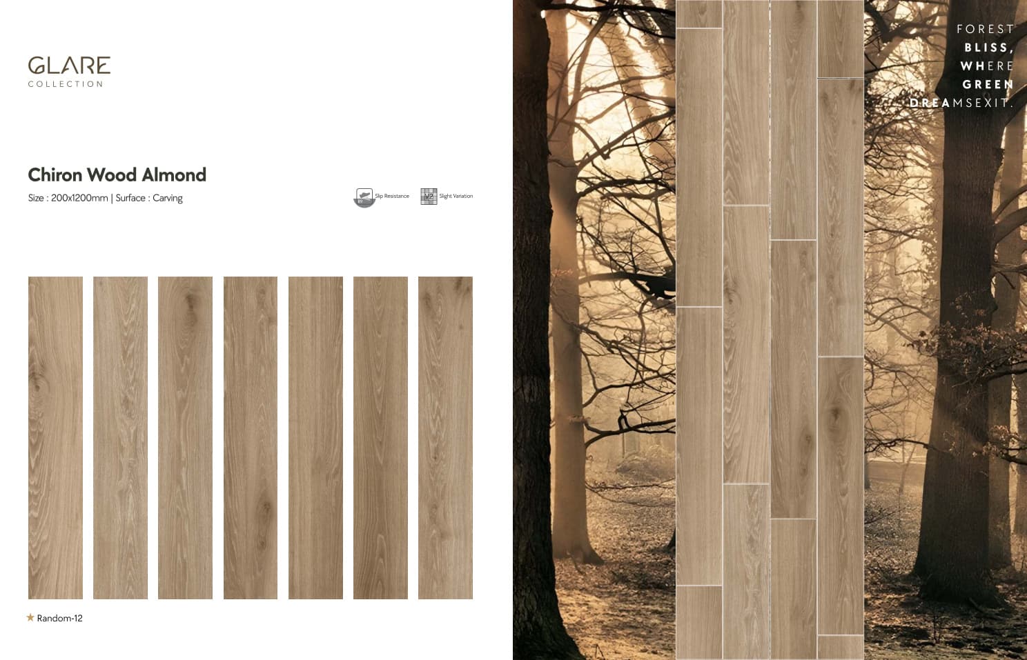 Glare Chiron Wood Almond 200x1200mm