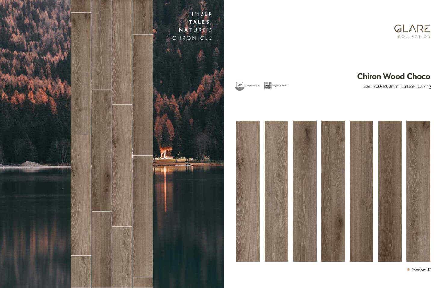 Glare Chiron Wood Choco 200x1200mm