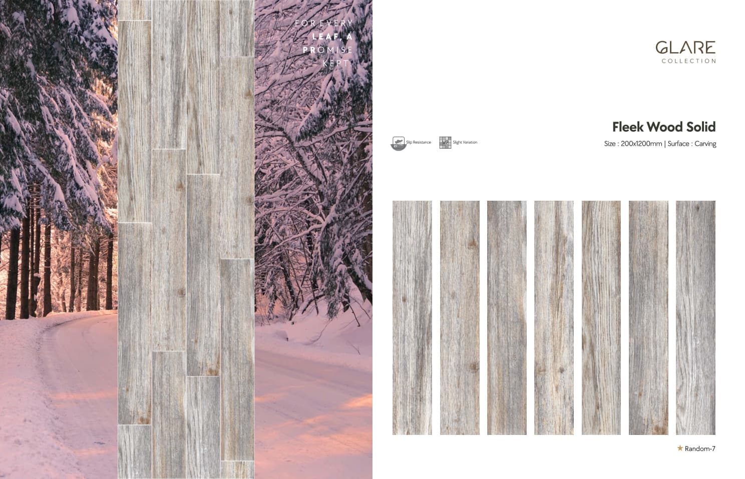Glare Fleek Wood Solid 200x1200mm