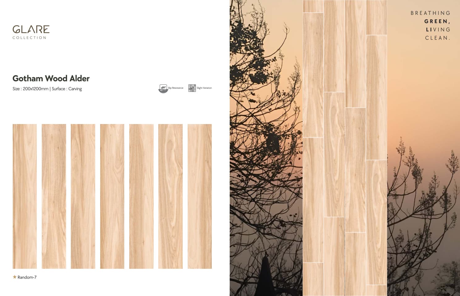 Glare Gotham Wood Alder 200x1200mm