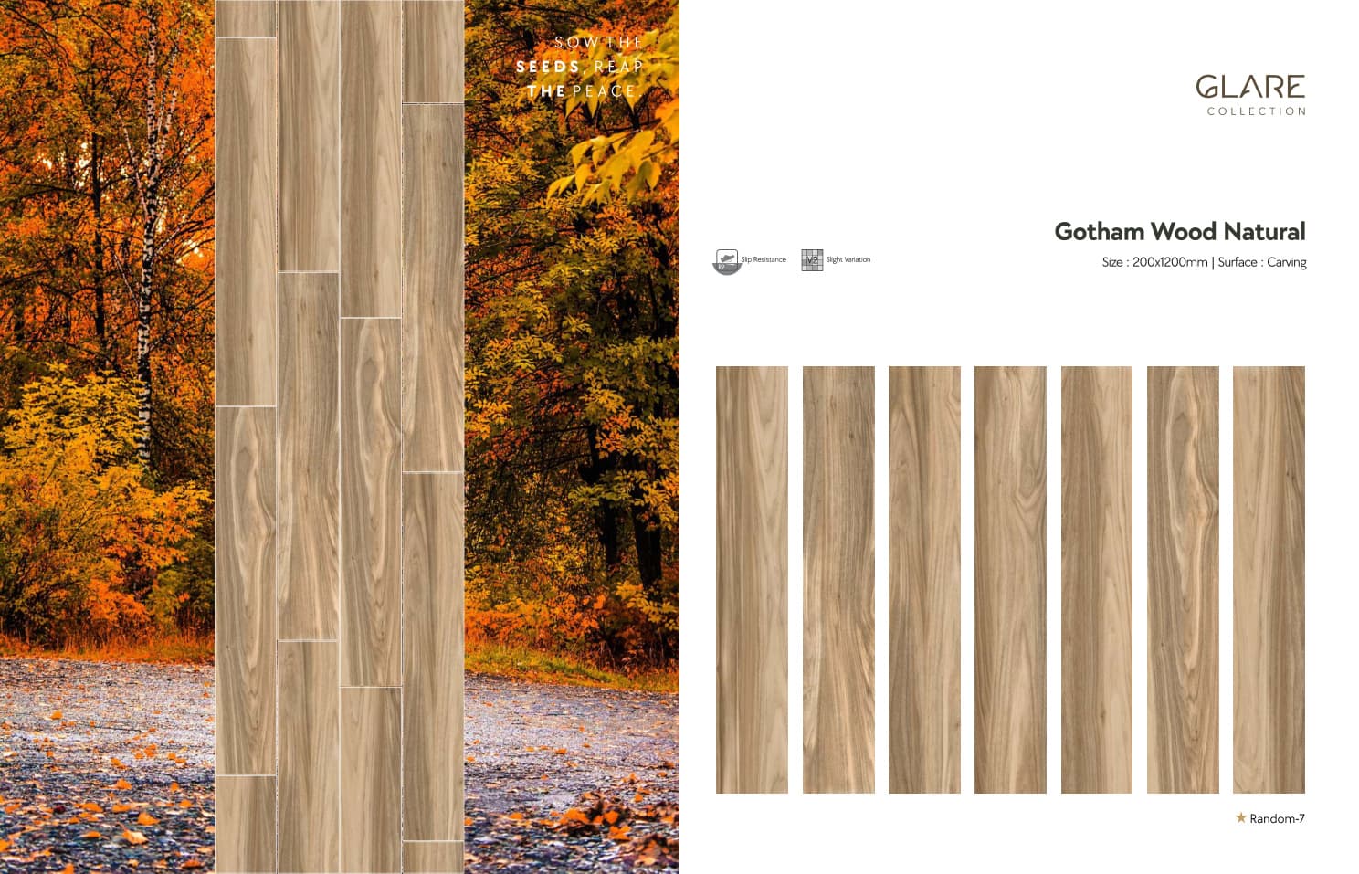 Glare Gotham Wood Natural 200x1200mm