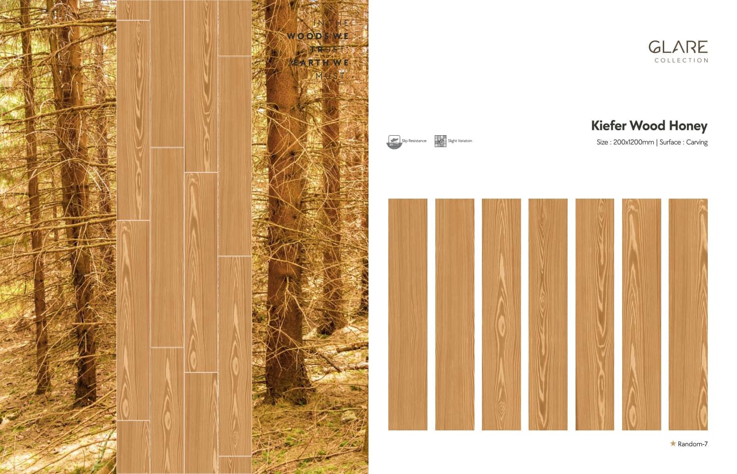 Glare Kiefer Wood Honey 200x1200mm