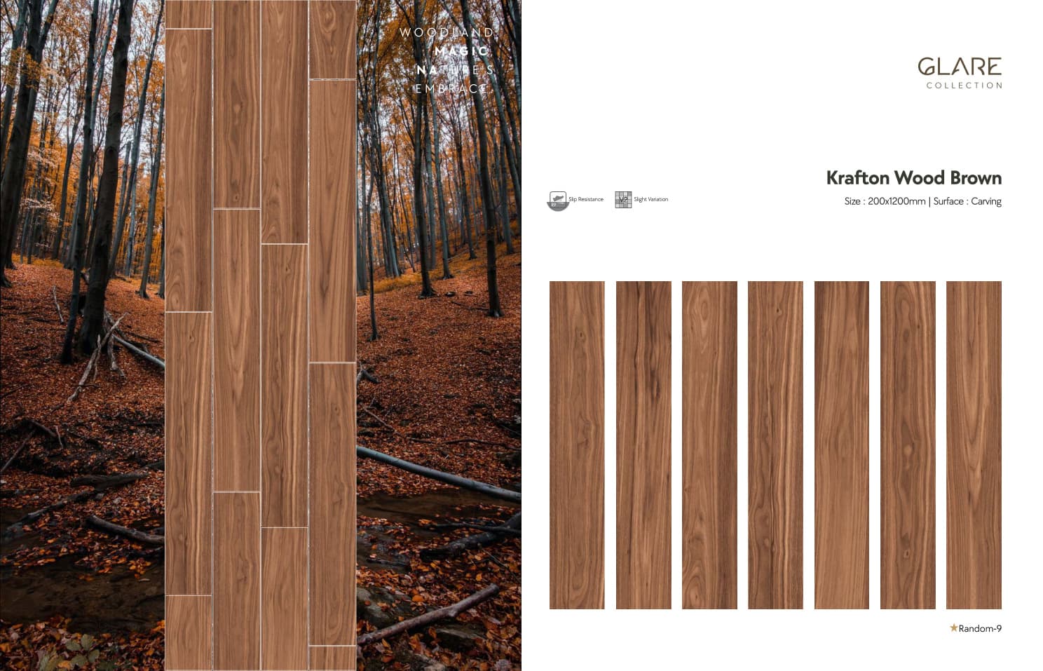 Glare Krafton Wood Brown 200x1200mm
