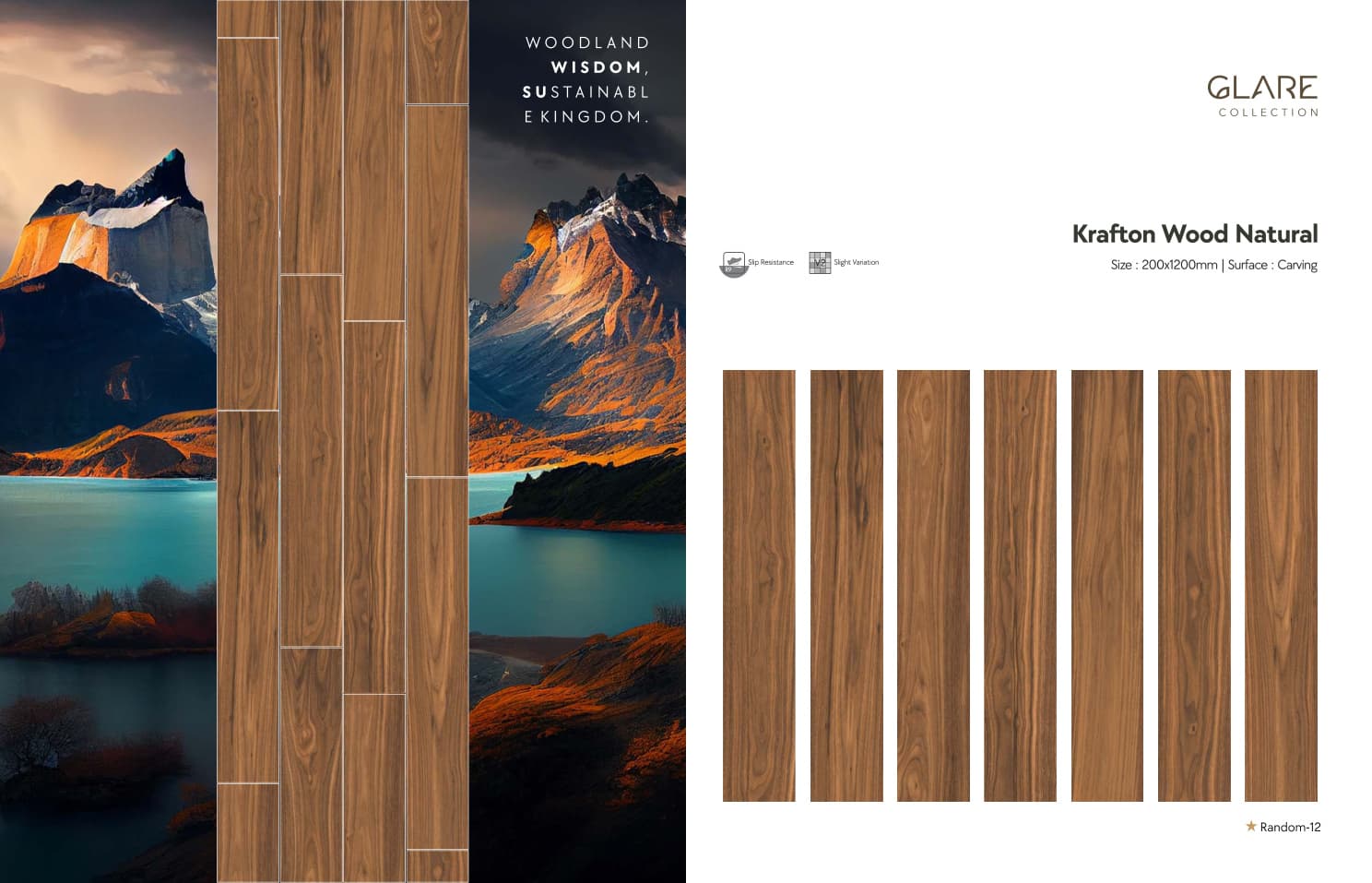 Glare Krafton Wood Natural 200x1200mm