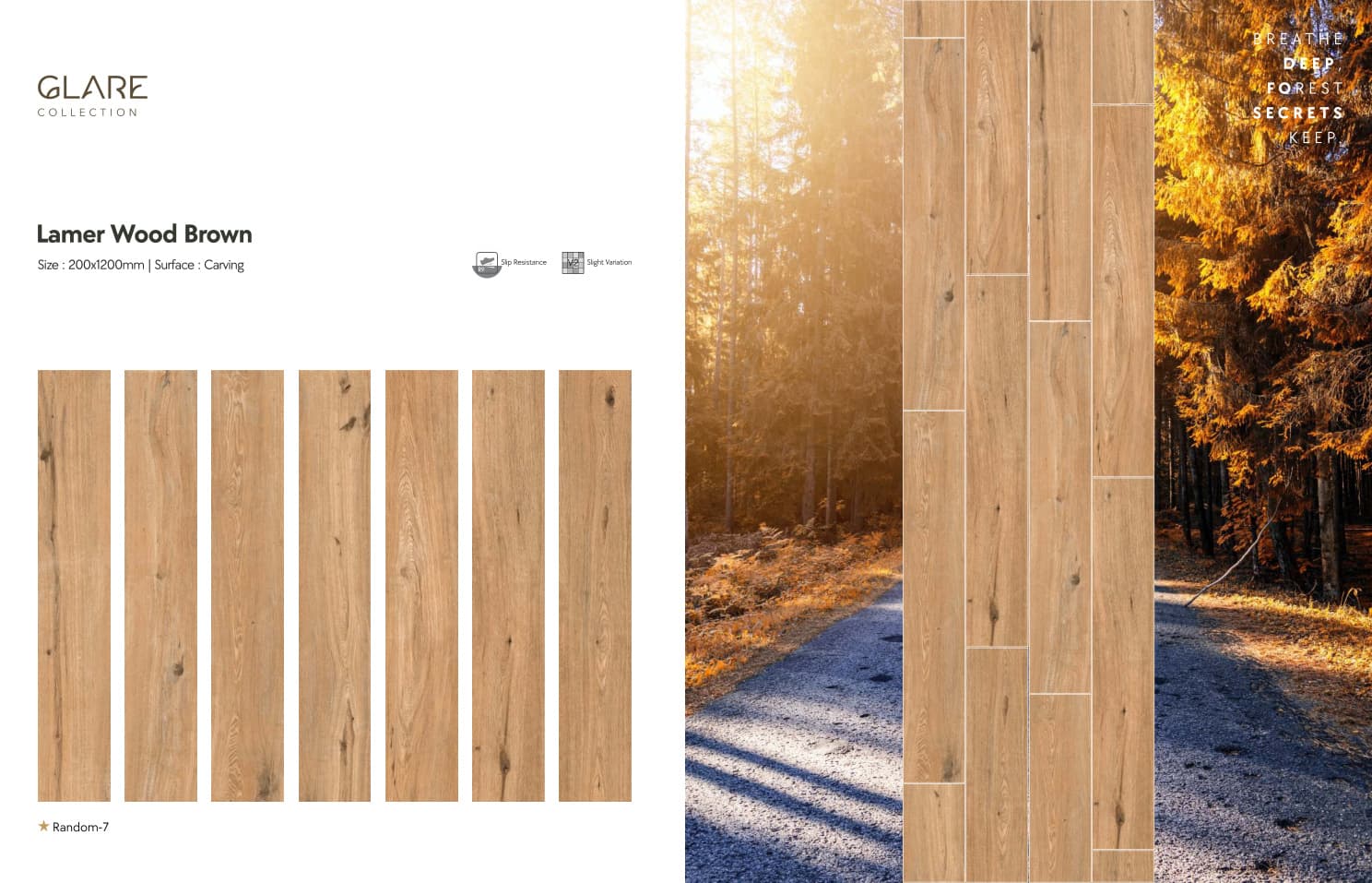 Glare Lamer Wood Brown 200x1200mm
