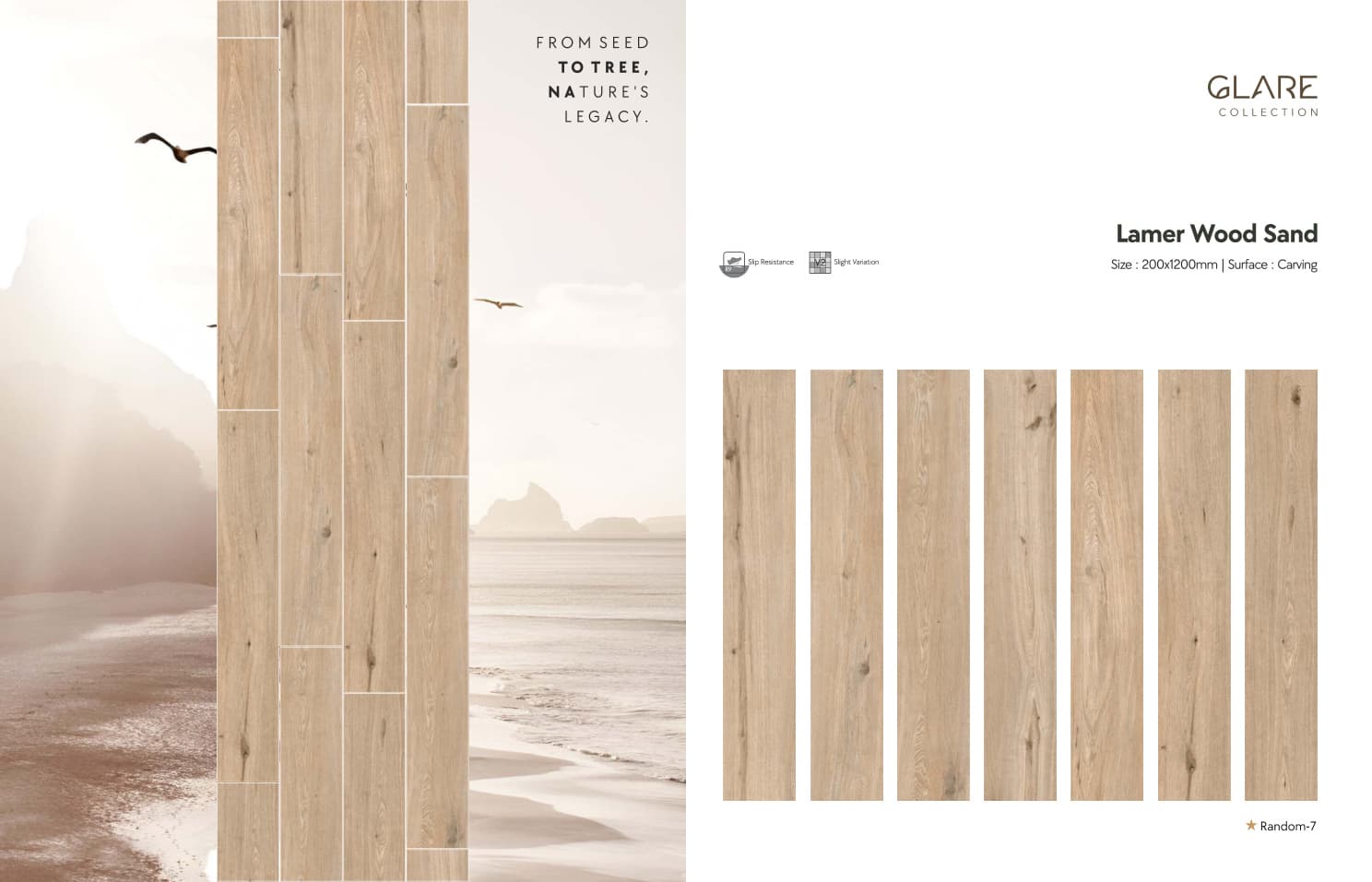 Glare Lamer Wood Sand 200x1200mm