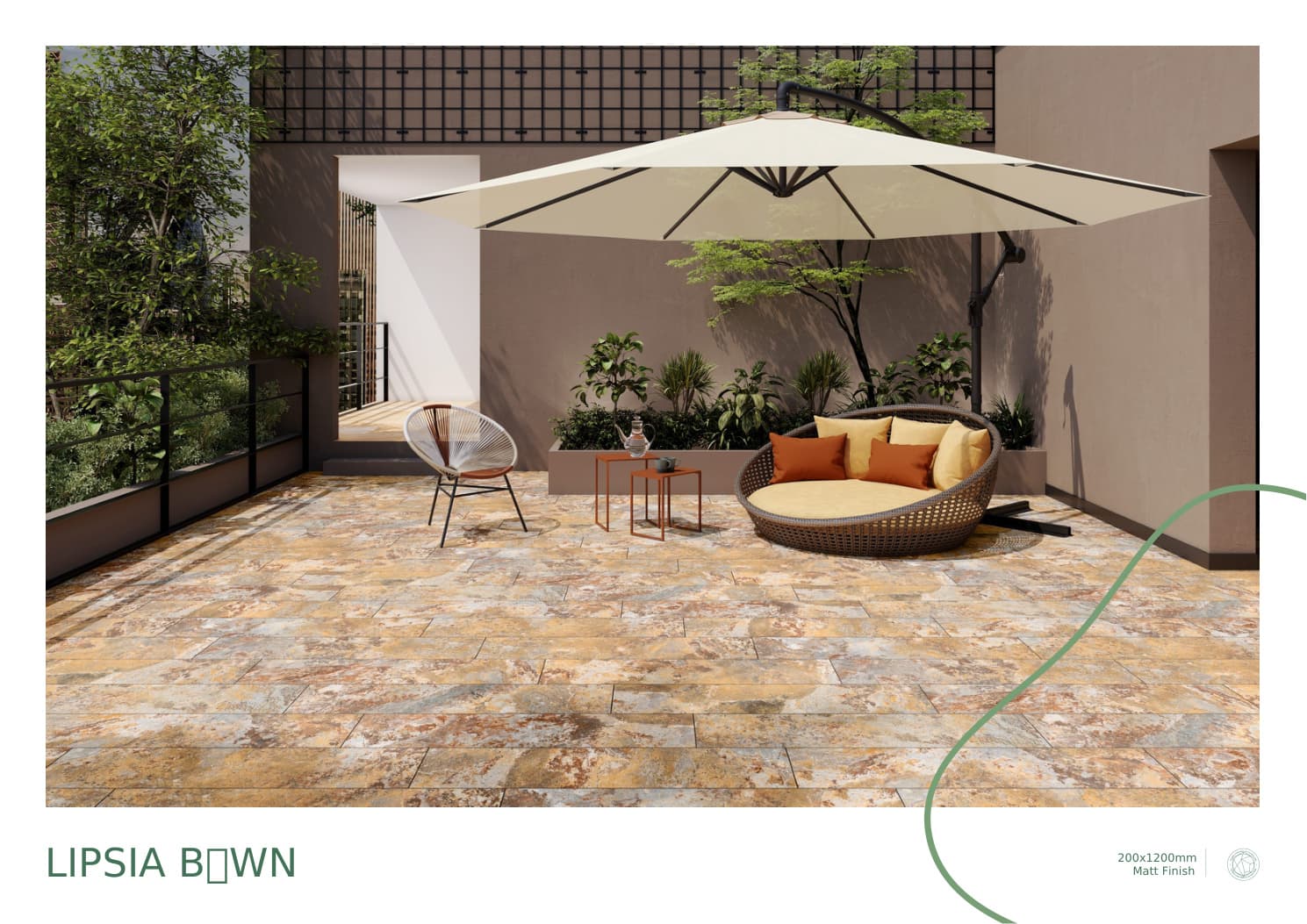 Exterior Stone Lipsia Bwn 200x1200mm