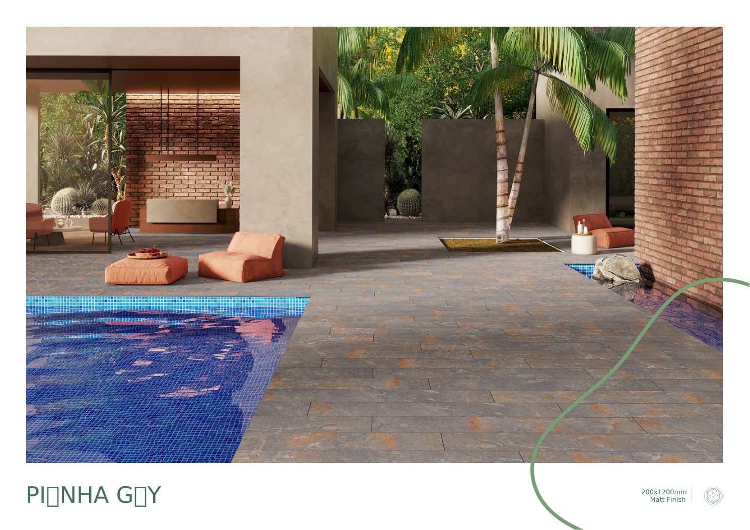 Exterior Stone Pinha Gy 200x1200mm
