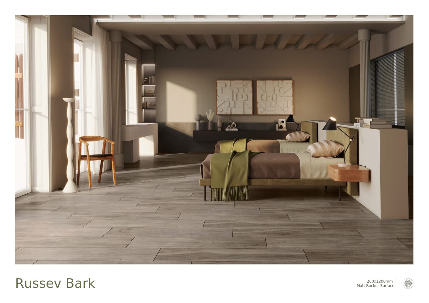 Matt Rocker Wood Russev Bark 200x1200mm