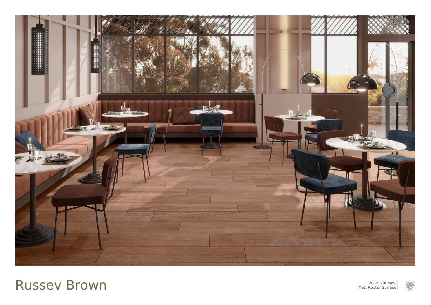 Matt Rocker Wood Russev Brown 200x1200mm