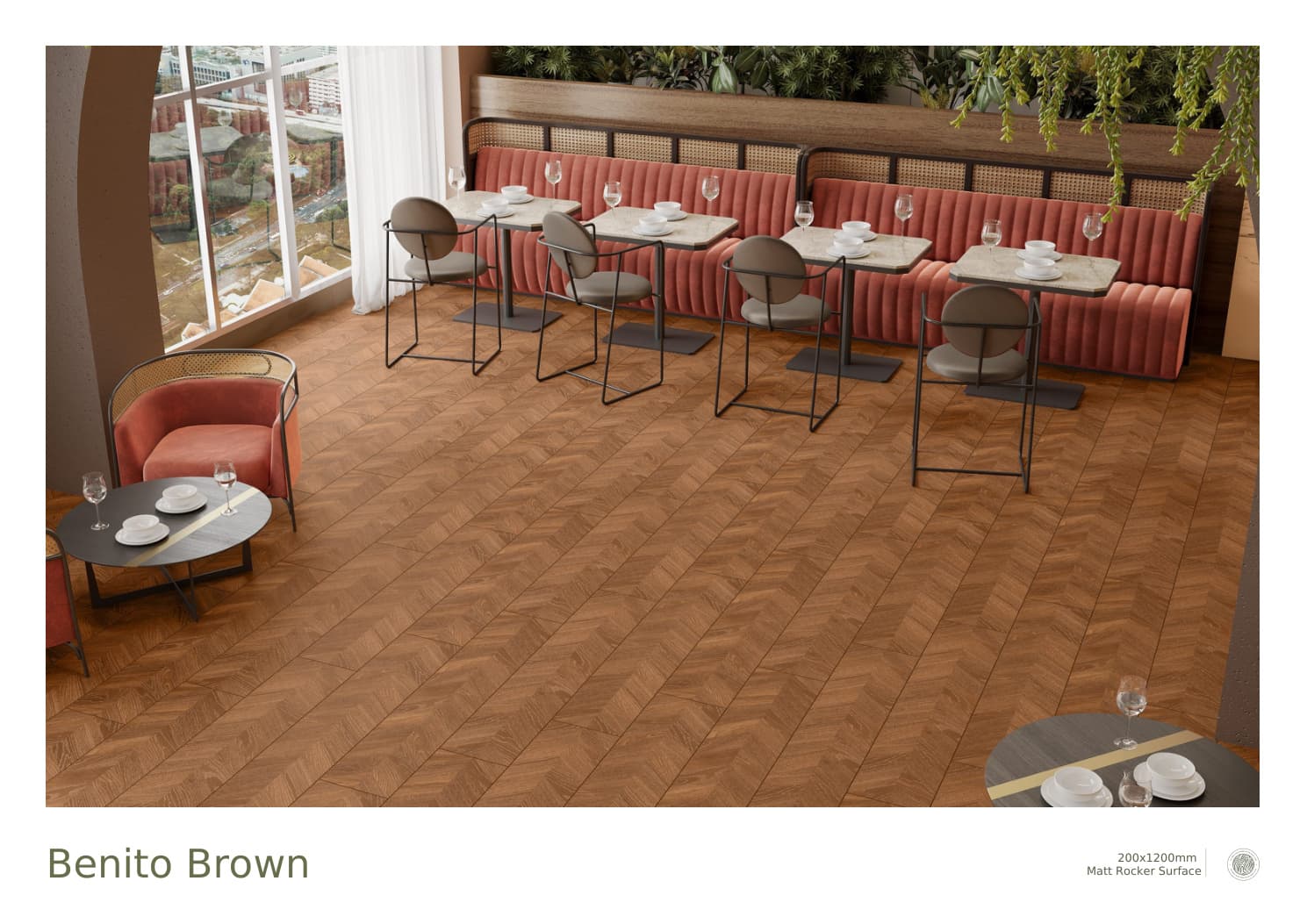 Matt Rocker Wood Benito Brown 200x1200mm