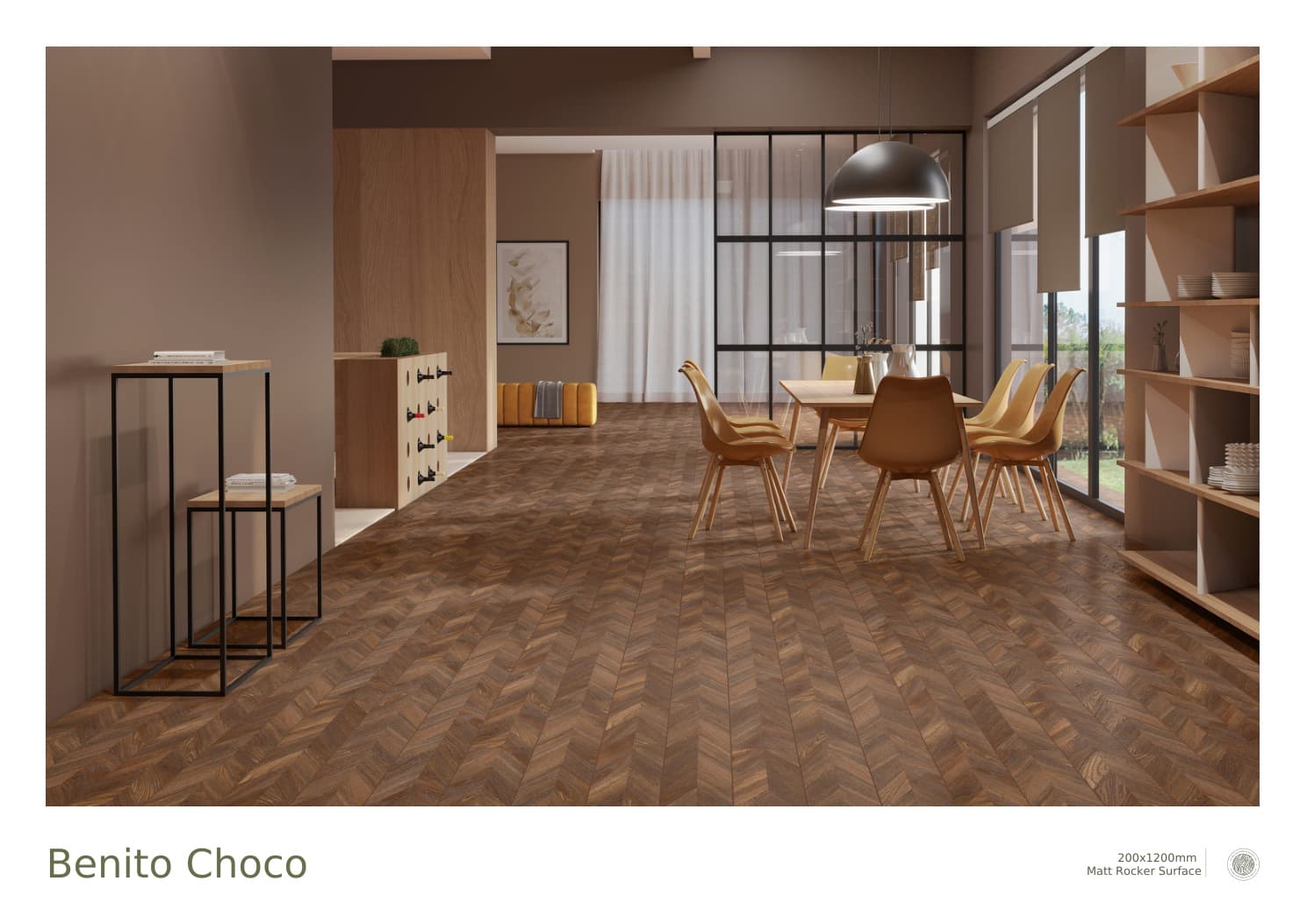 Matt Rocker Wood Benito Choco 200x1200mm