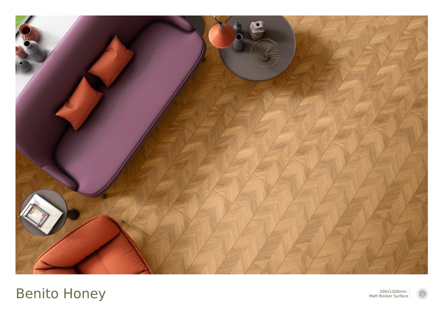 Matt Rocker Wood Benito Honey 200x1200mm