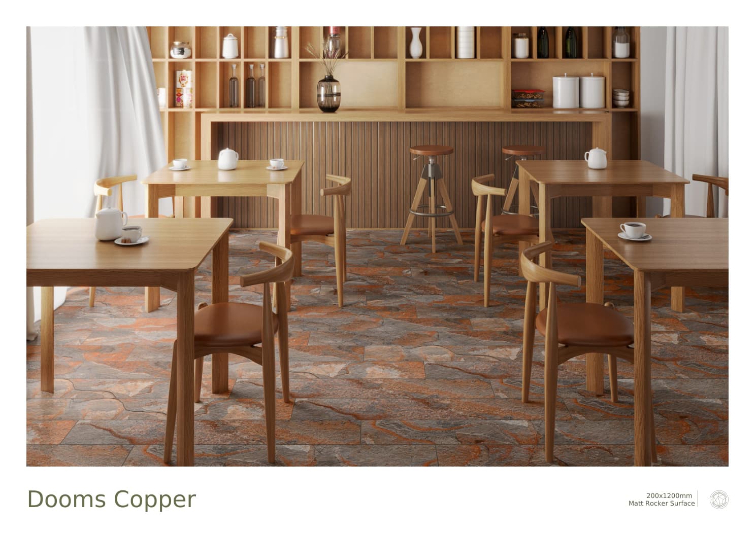 Matt Rocker Wood Dooms Copper 200x1200mm