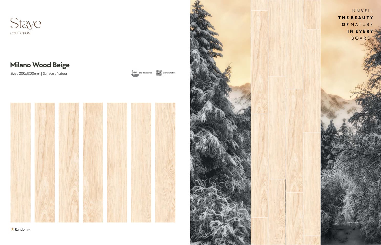 Stave Milano Wood Beige 200x1200mm