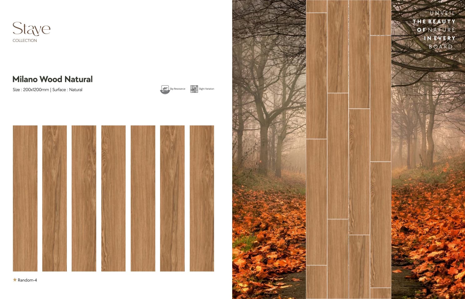 Stave Milano Wood Natural 200x1200mm