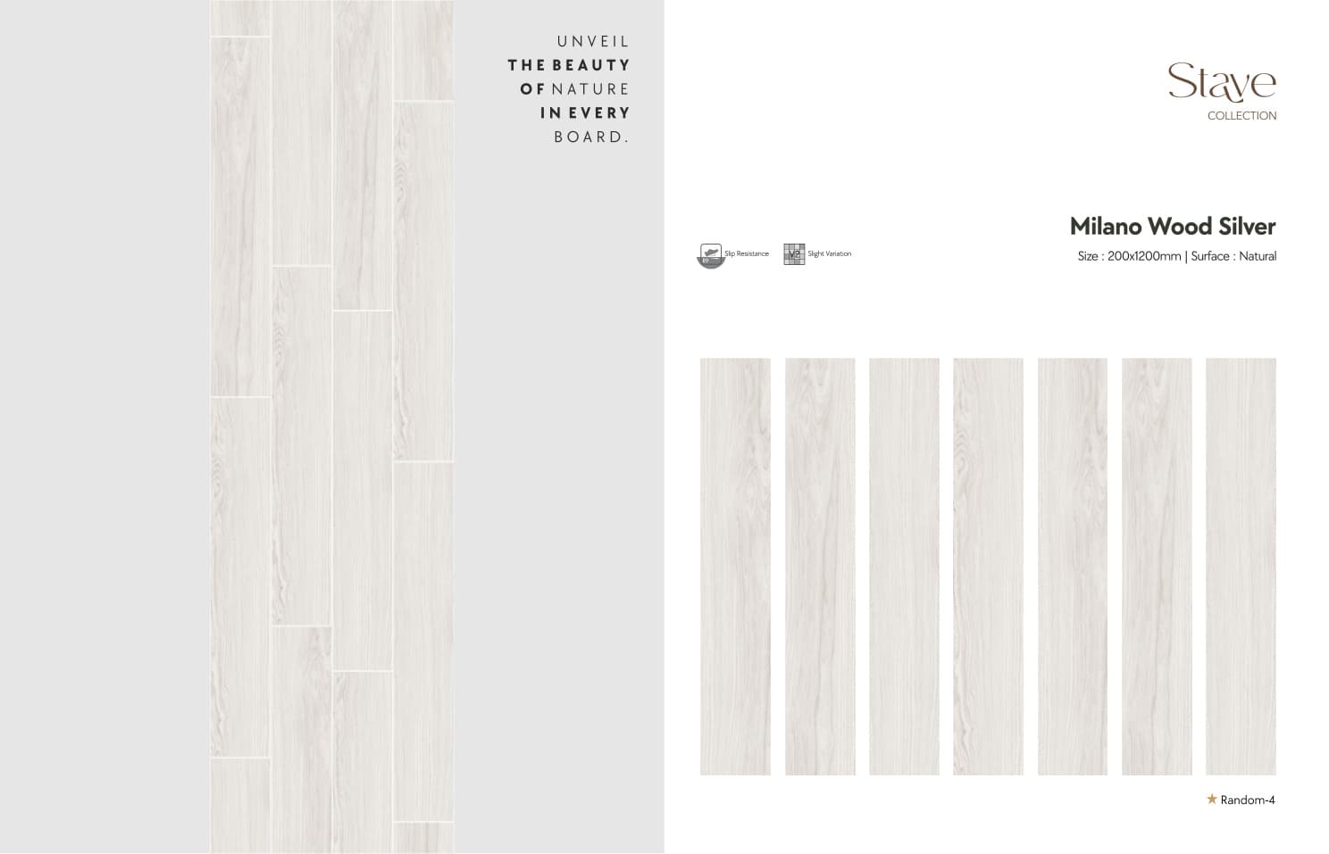 Stave Milano Wood Silver 200x1200mm