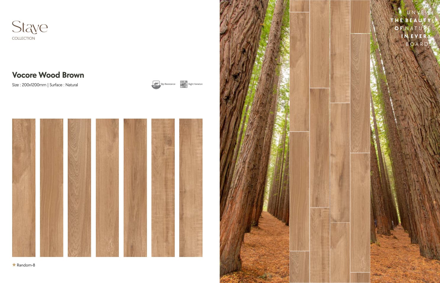 Stave Vocore Wood Brown 200x1200mm