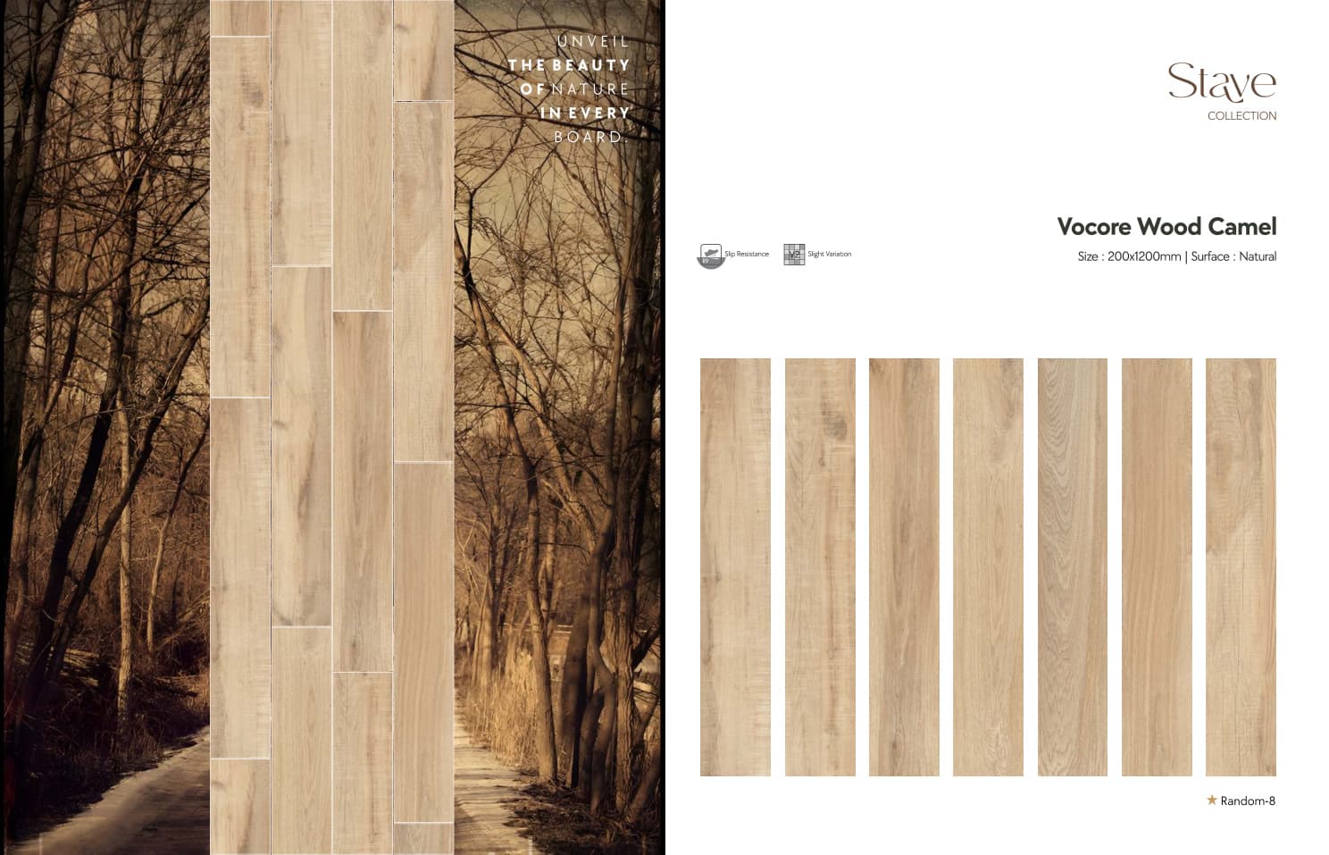 Stave Vocore Wood Camel 200x1200mm