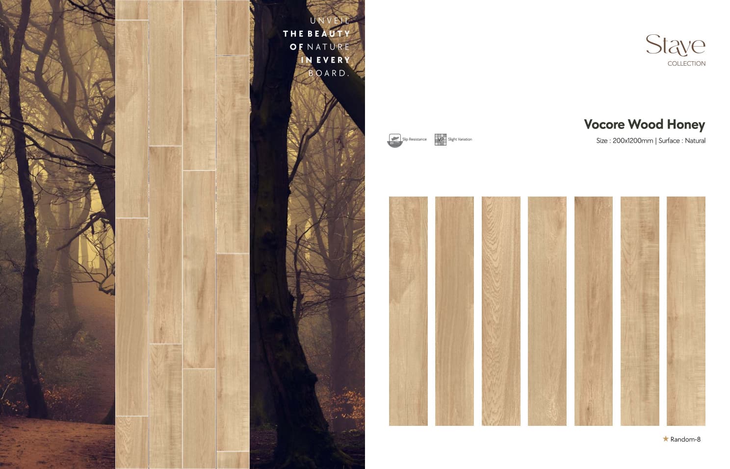 Stave Vocore Wood Honey 200x1200mm