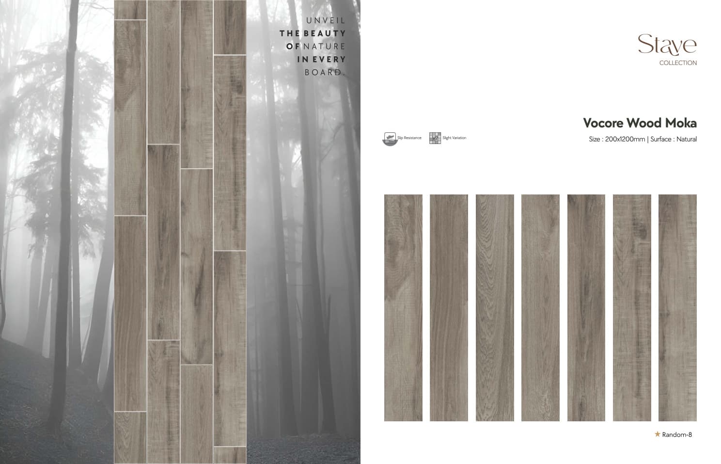 Stave Vocore Wood Moka 200x1200mm