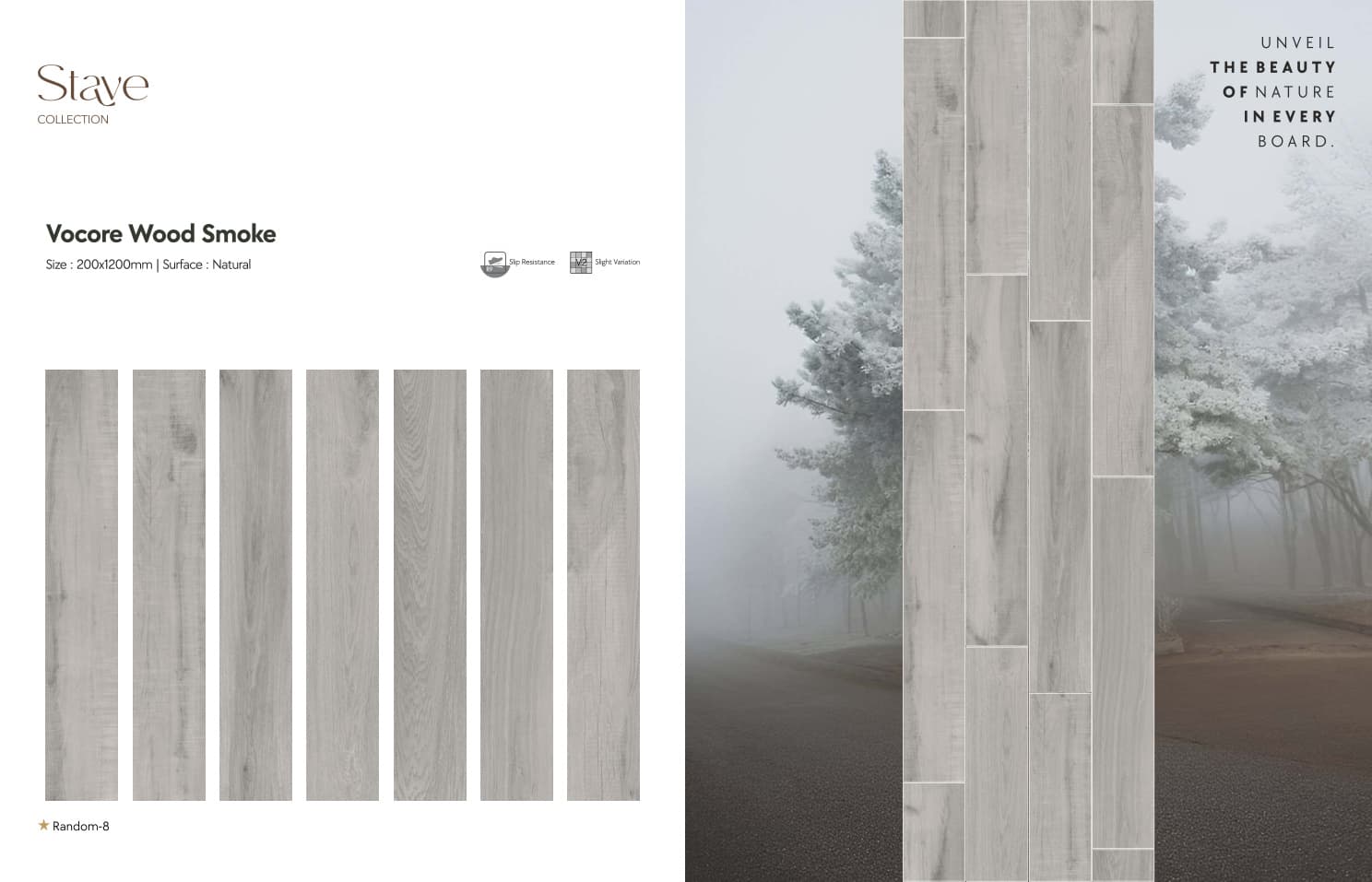Stave Vocore Wood Smoke 200x1200mm