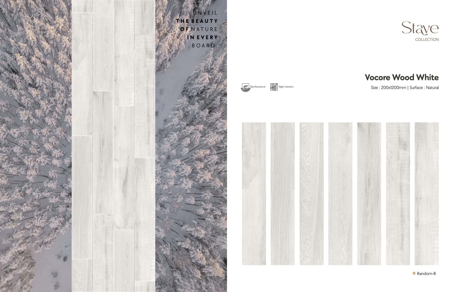 Stave Vocore Wood White 200x1200mm