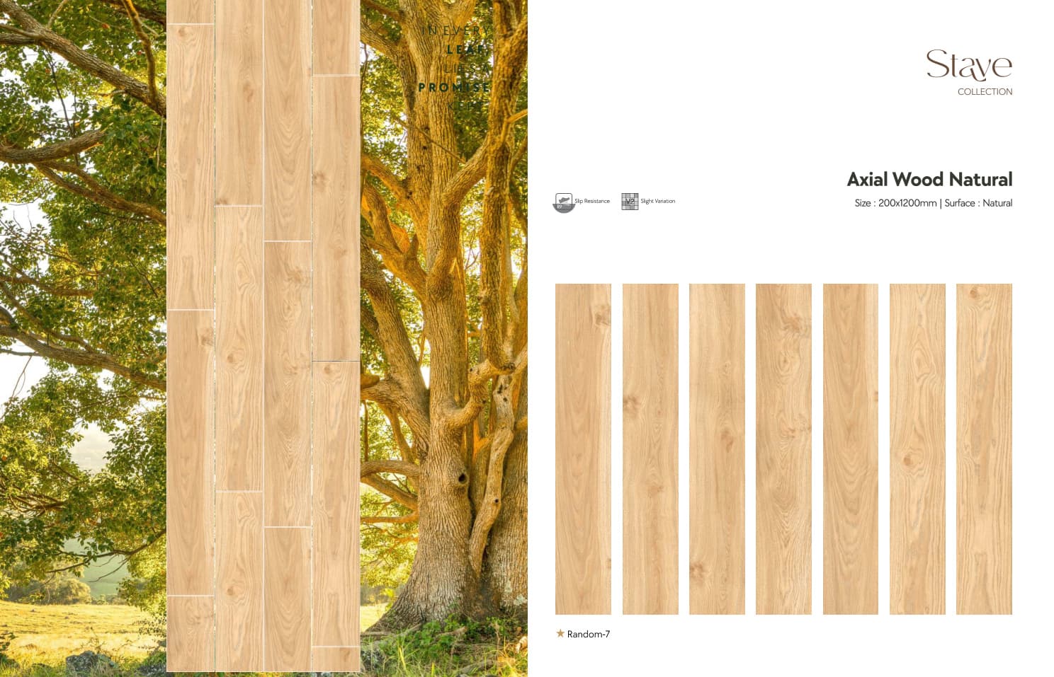 Stave Axial Wood Natural 200x1200mm