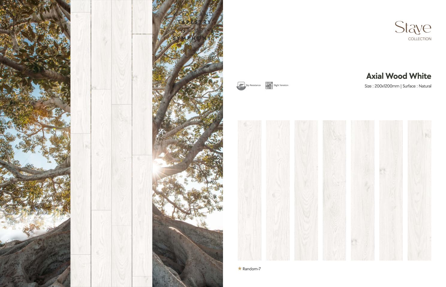 Stave Axial Wood White 200x1200mm