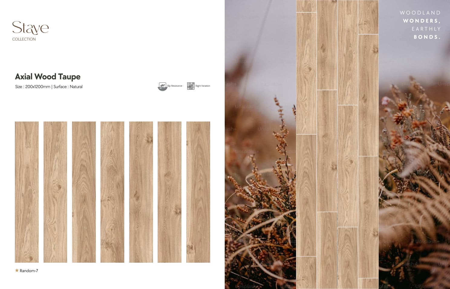 Stave Axial Wood Taupe 200x1200mm