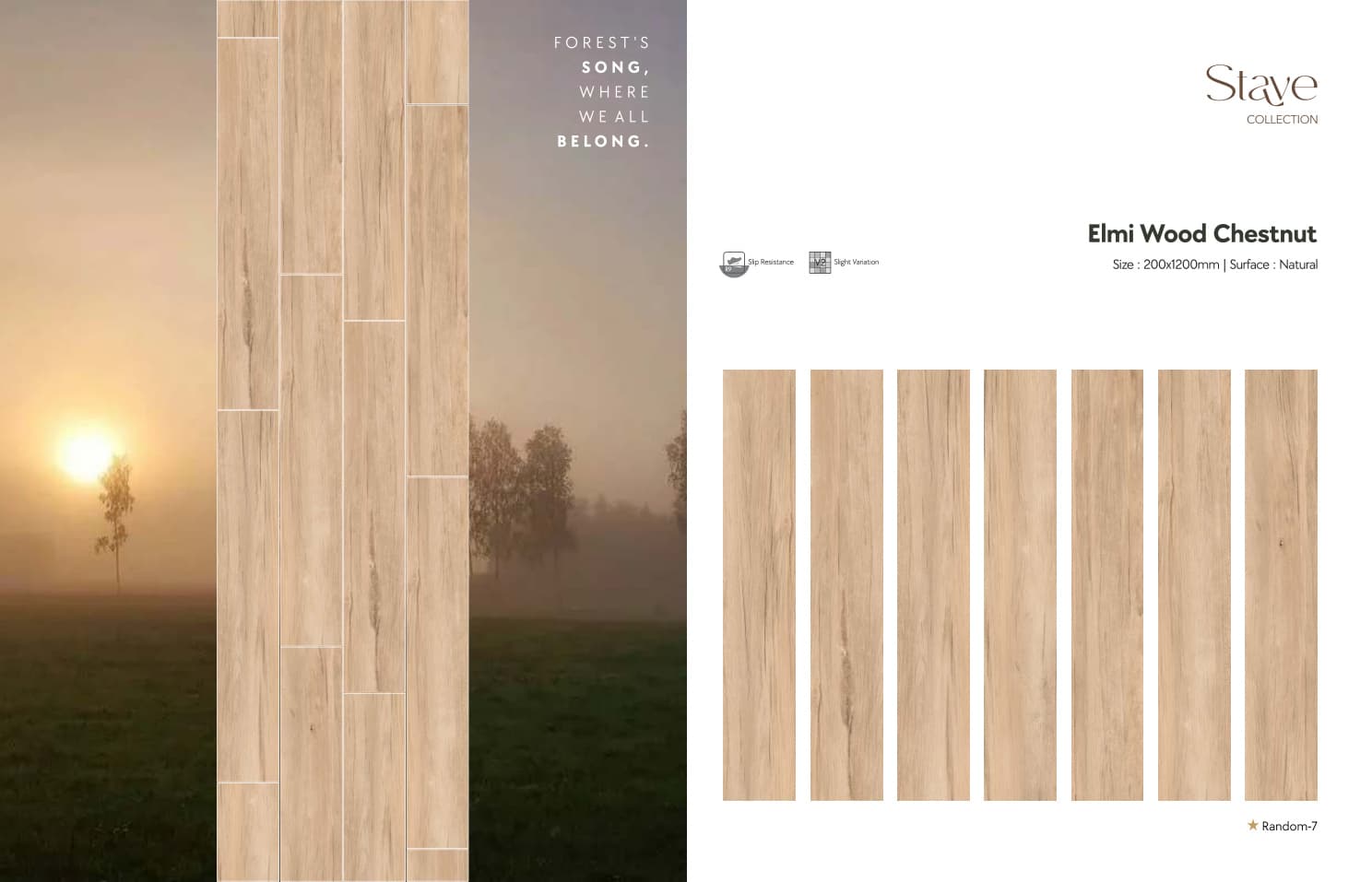Stave Elmi Wood Chestnut 200x1200mm