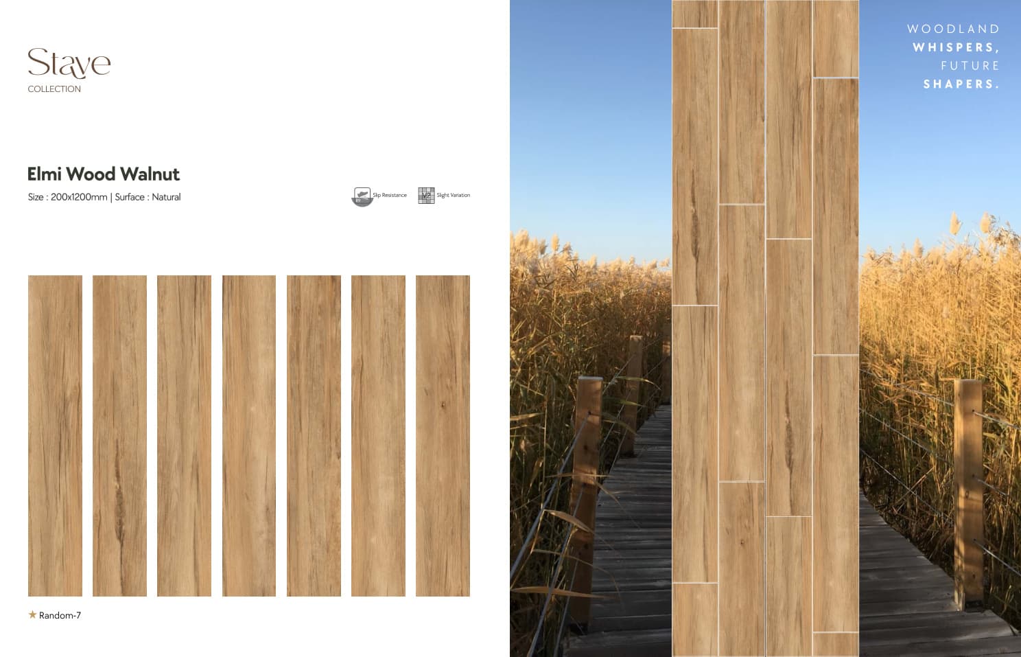 Stave Elmi Wood Walnut 200x1200mm