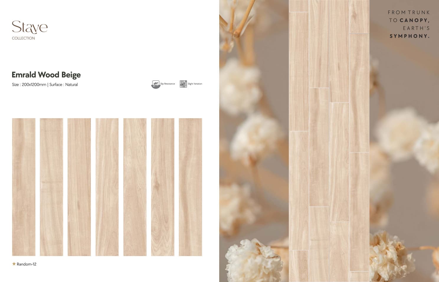 Stave Emrald Wood Beige 200x1200mm