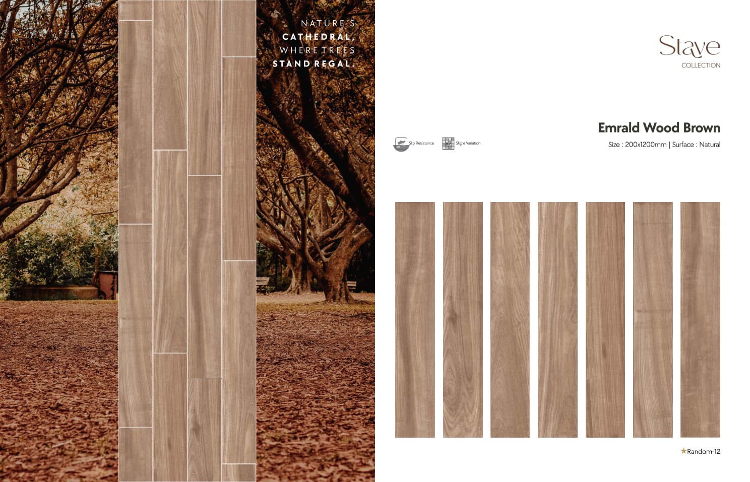 Stave Emrald Wood Brown 200x1200mm